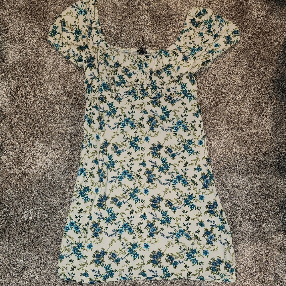 Lily Rose Floral Dress with Blue and Green Hues